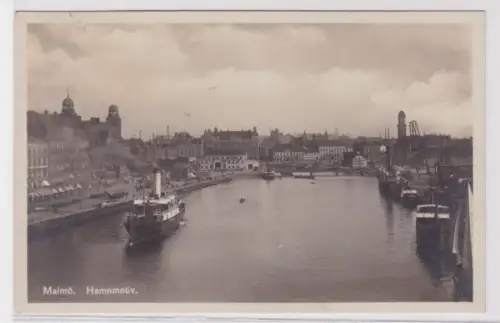 98061 Ak Malmö Hamnmotiv mit Dampfer 1930