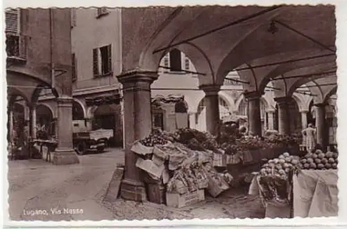 10037 Ak Lugano Schweiz Via Nassa um 1950