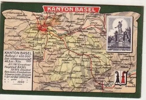 59670 Landkarten Ak Kanton Basel Schweiz um 1910