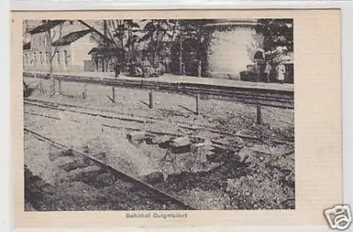 35855 Ak Bahnhof Guignicourt Granatrichter um 1915