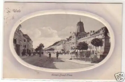 30829 Ak Wels Kaiser Josef Platz 1914