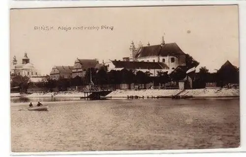 60756 Foto Ak Pinsk Weißrussland Aleja nad rzeka Pina 1936