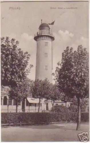 16780 Ak Pillau British Hotel und Leuchtturm 1910