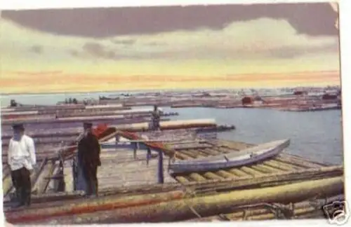 13930 Ak Kosmodemjansk an der Wolga mit Flössen 1926