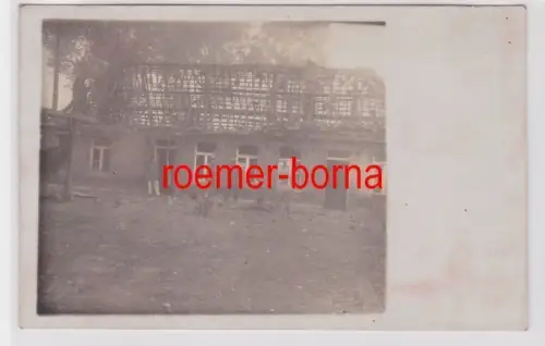 84884 Foto Ak 1. Weltkrieg zerstörtes Haus in Beaulencourt (Somme) 1916