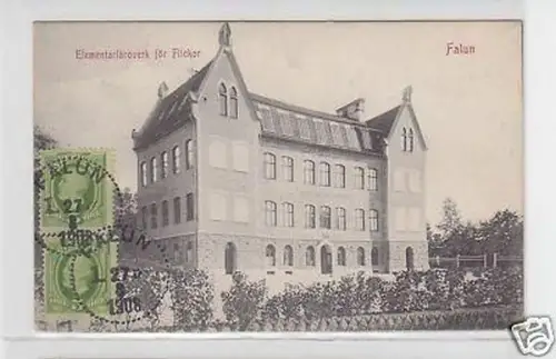 33497 Ak Falun Elementarläroverk för Flickor 1908