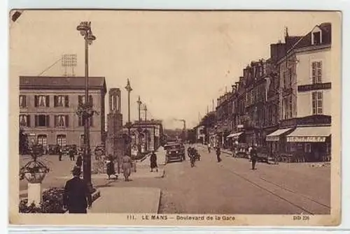 45330 Ak Le Mans Frankreich Boulevard de la Gare um1940