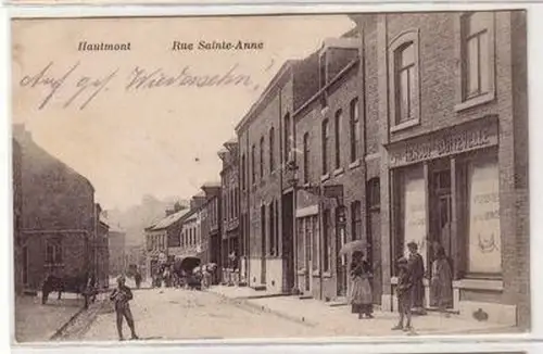 45505 Feldpost Ak Hautmont Rue Sainte Anne 1916
