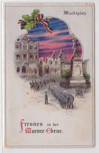 21218 Halt gegen das Licht Ak Fresnes in der Woevre Ebene Marktplatz