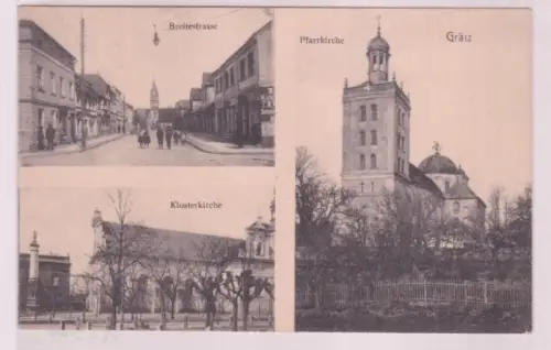 20566 Mehrbild Ak Grätz Grodzisk Wielkopolski Breitestraße & Kirchen um 1920