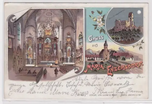 96741 Ak Lithographie Gruß aus Maria Enzersdorf 1901