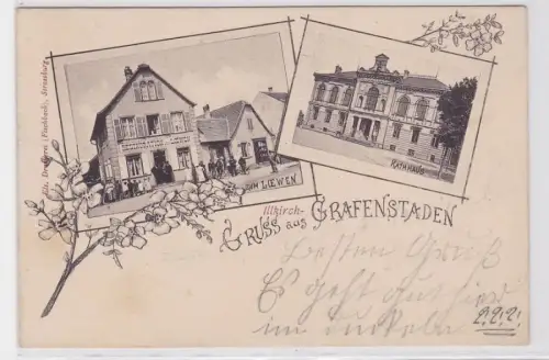91289 Mehrbild Ak Gruß aus Illkirch-Graffenstaden Restauration zum Löwen 1898