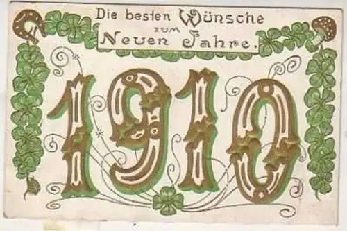 35108 Präge Neujahrs Ak Jahreszahl 1910