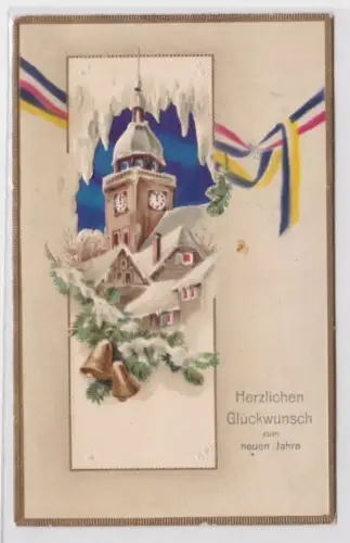 97682 geprägte Ak Herzlichen Glückwunsch zum neuen Jahre 1915