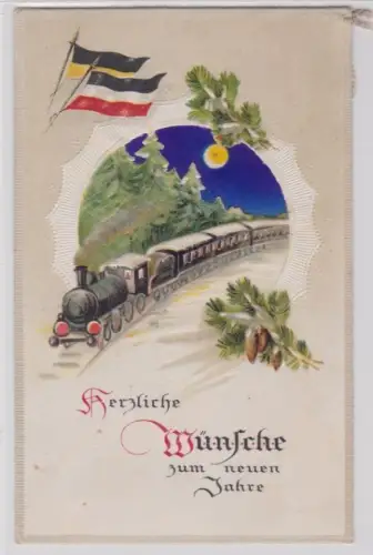 98820 geprägte Ak Herzliche Wünsche zum neuen Jahr um 1911