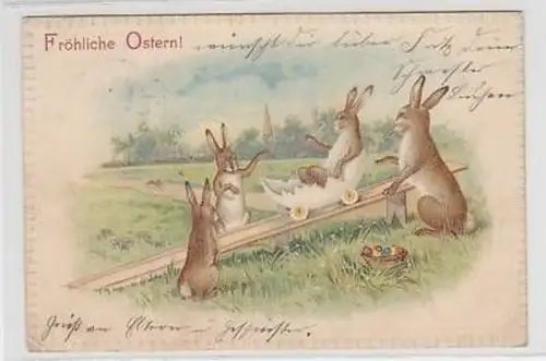 45846 Oster Ak 4 Hasen spielen mit Rutsche 1905