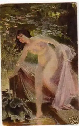 02710 Ak Erotik Caesar Pfilipp "Sommertag" Akt um 1920