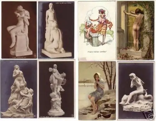 07248/8 Ak Erotik meist Frauenakte um 1920