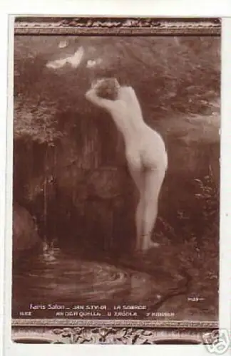 02822 Ak Erotik Akt "An der Quelle" um 1910