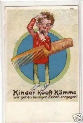 20958 Humor Ak "Kinder kooft Kämme ..." um 1930