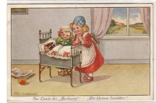 43311 Künstler Ak Rud. Schneider "Im Lande der Barbaren" 1915
