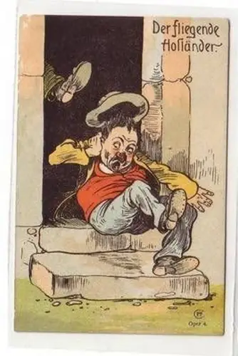 52125 Humor Ak Der fliegende Holländer um 1900