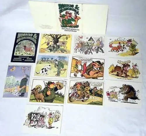 53094 DDR Mappe mit 12 Ak mit Horrido & Weidmannsheil 1983