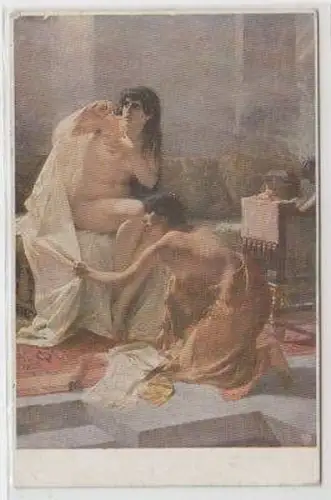 48489 Erotik Ak Susanna badet um 1910