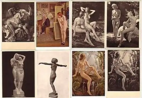 54311/8 Erotik Ak Akt in der Kunst um 1940
