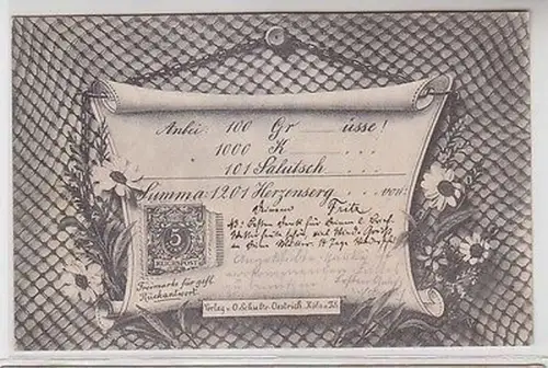 63136 Ak Glückwunschkarte im Telegrammstil 1898