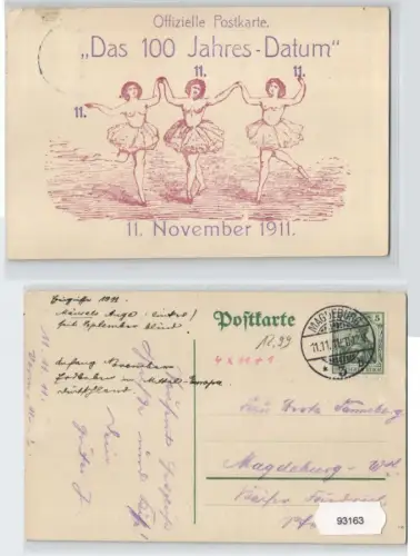 93163 Erotik AK 'Das 100 Jahres-Datum' 11. November 1911