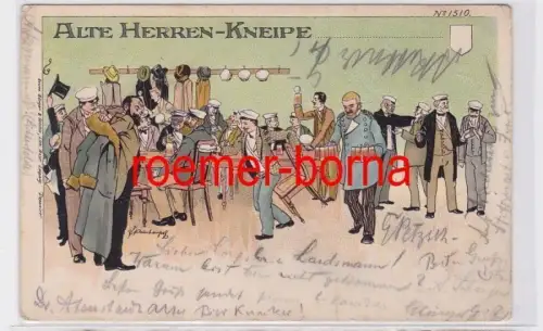 80914 Künstler Ak Bruno Bürger Nr. 1510 Alte Herren-Kneipe 1900