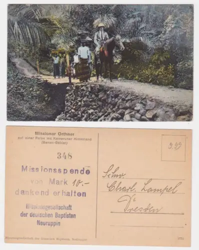 95663 Reklame AK Missionar Orthner auf einer Reise ins Kameruner Hinterland