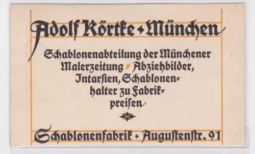 89148 Reklame AK Adolf Körtke München, Schablonenfabrik, Münchner Malerzeitung