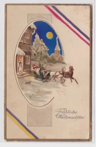 97637 Halt gegen das Licht Patriotika Ak Fröhliche Weihnachten um 1915