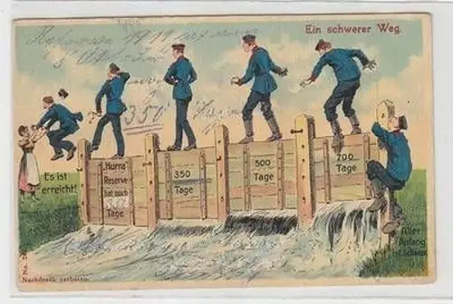 33683 Militär Ak Reserve "Ein schwerer Weg" 1910