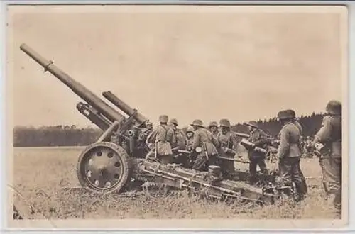44548 Ak schwere Feldhaubitzen in Feuerstellung um 1940