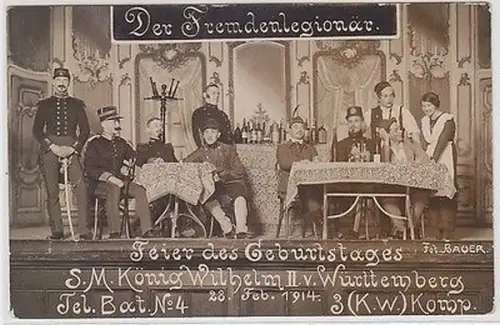 66337 Foto Ak Feier des Geburtstages S.M. König Wilhelm II von Württemberg 1914