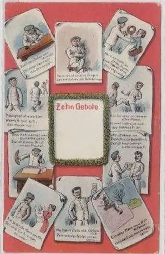 48519 Humor Ak "Die 10 Gebote des Soldaten" 1917