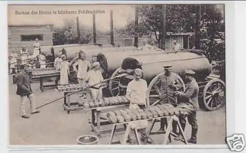 32307 Ak Militär Brotbacken fahrbare Feldbacköfen 1918