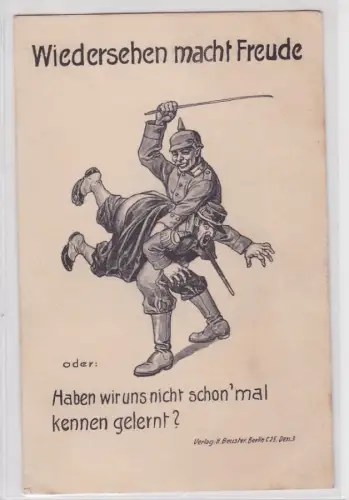 90932 Militär Humor Ak 'Wiedersehen macht Freude' um 1915