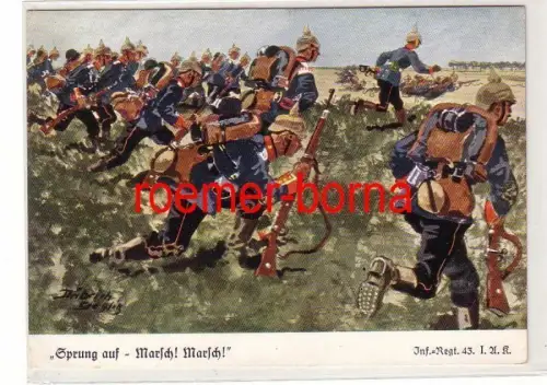 60616 Ak Infanterie Regiment 43 I.A.K. 'Sprung auf Marsch! Marsch!' um 1930
