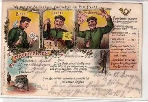 41556 Militär Humor Ak Lithographie "Nachrichten" 1899