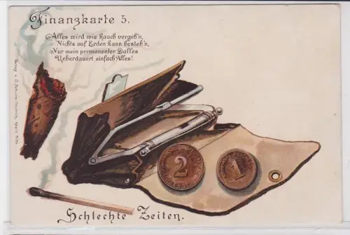 91302 Karikatur AK Finanzkarte 5, Schlechte Zeiten