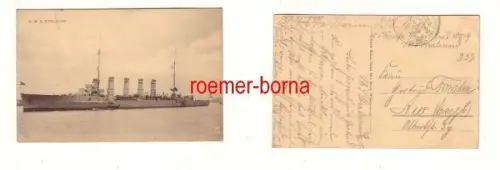 60514 Ak Marineschiffspost SMS Stralsund 1915