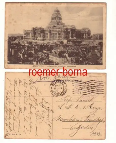 79744 Ak mit Stempel Luftschiffer Trupp Nr.15 Brüssel im 1. Weltkrieg 1915