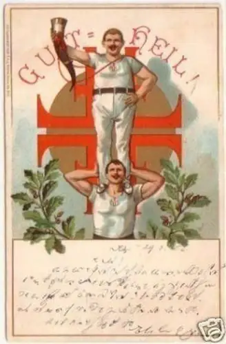 24564 Turner Ak Lithographie "Gut Heil!" 1902