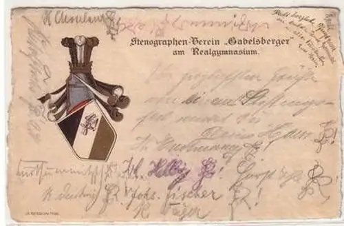 53820 Ak Freiberg Stenographen Verein "Gabelsberger" am Realgymnasium 1918