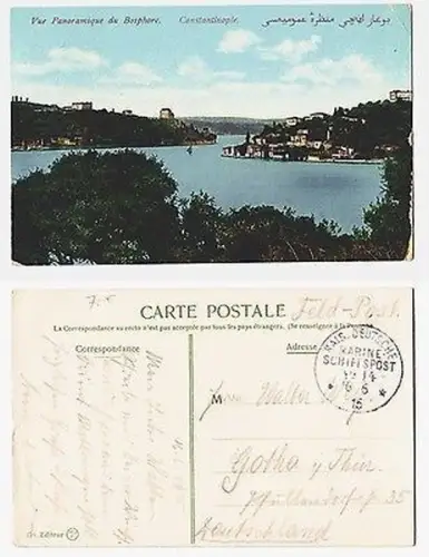 66435 Ak mit Feldpoststempel Türkei MSP Nr.14 SMS General 1915