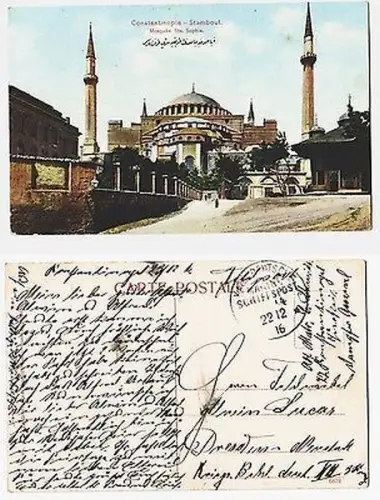 66302 Ak mit Feldpoststempel Türkei MSP Nr.14 SMS General 1916